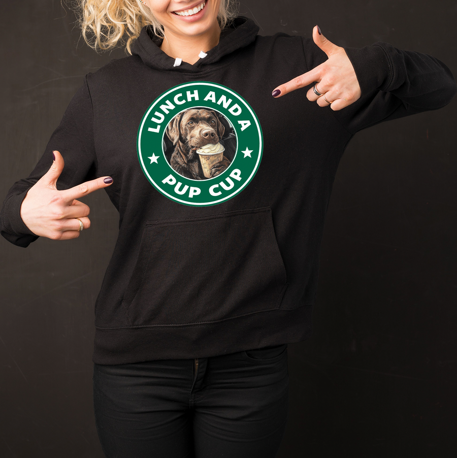 Lunch and a Pup Cup Fleece Hoodie