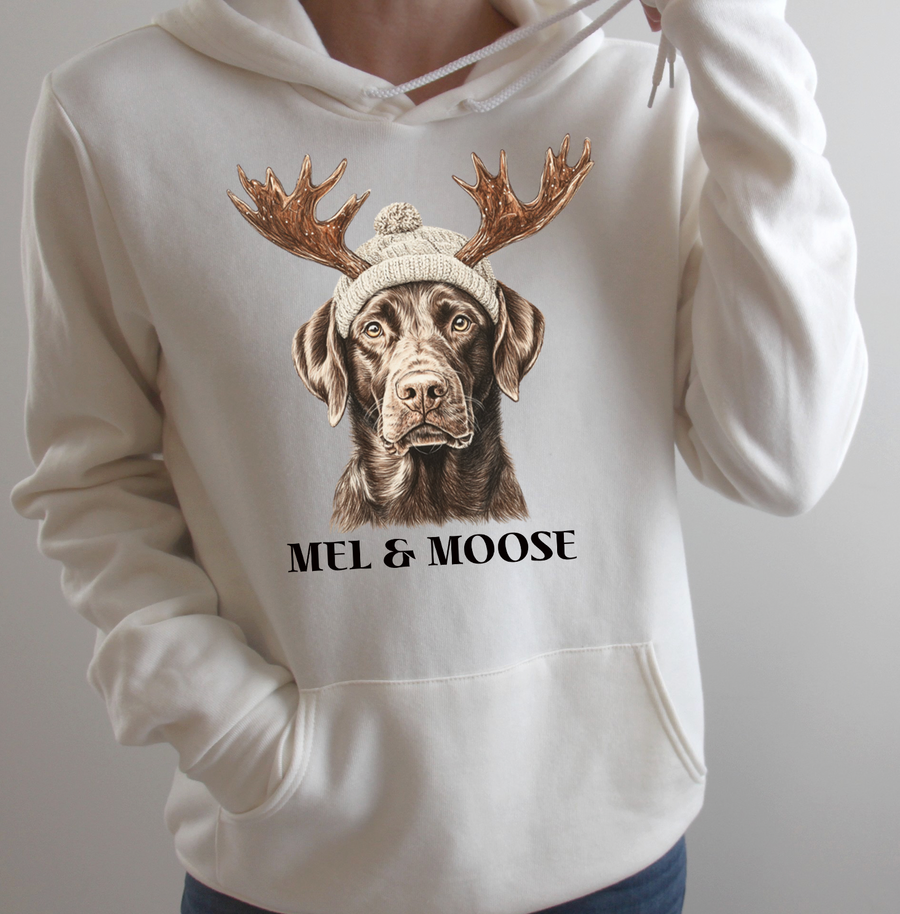 Mel and Moose Antlers Fleece Hoodie