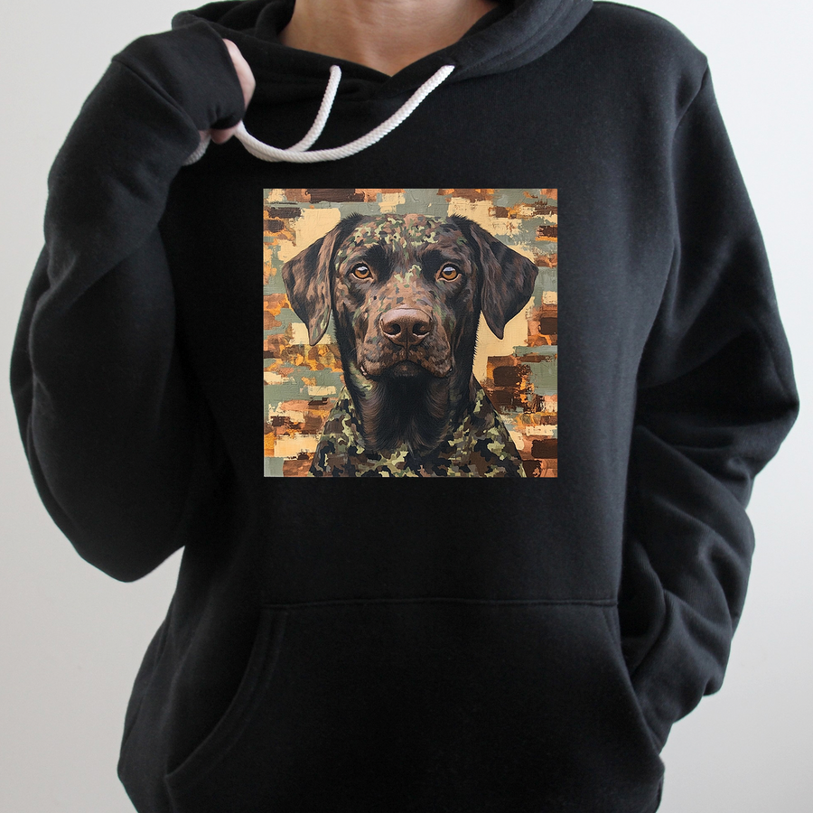 Moose in Camo Fleece Hoodie