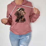 Moose in a Hat Fleece Hoodie