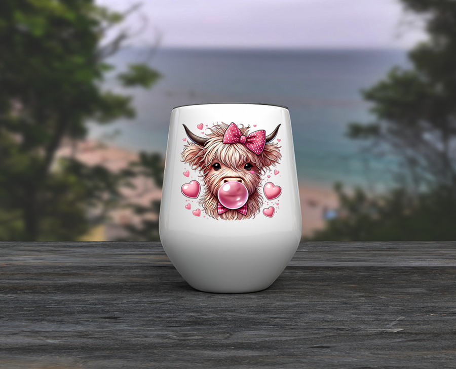 Bubblegum Cow Wine Tumbler