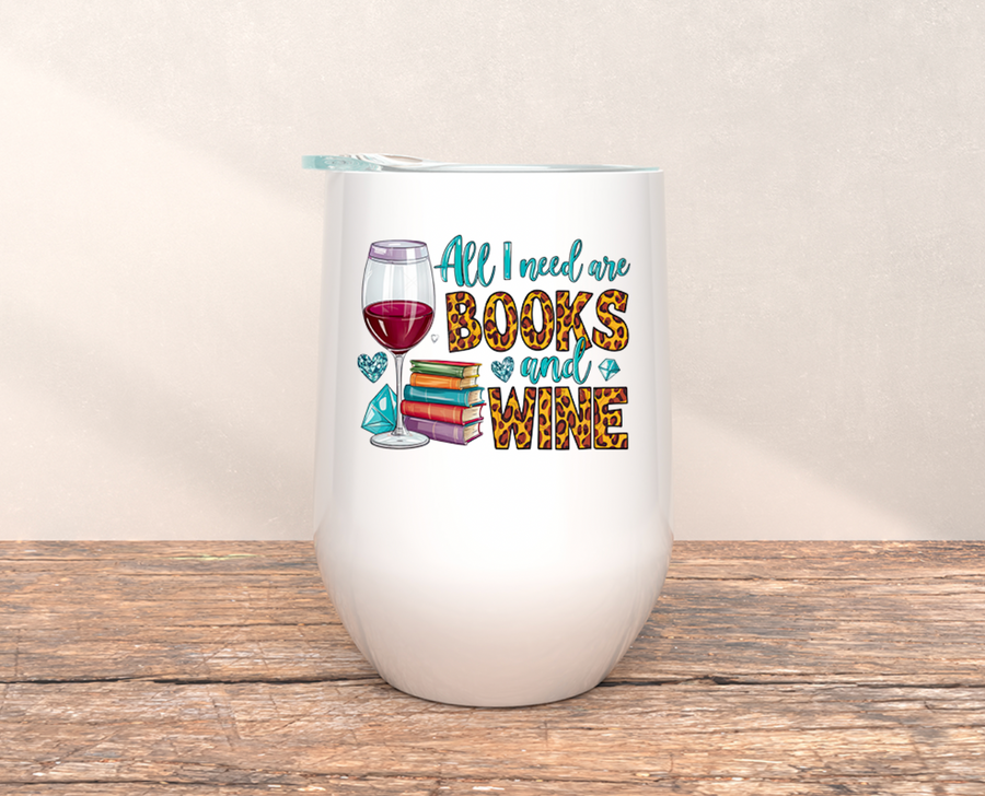 Books and Wine - Wine Tumbler