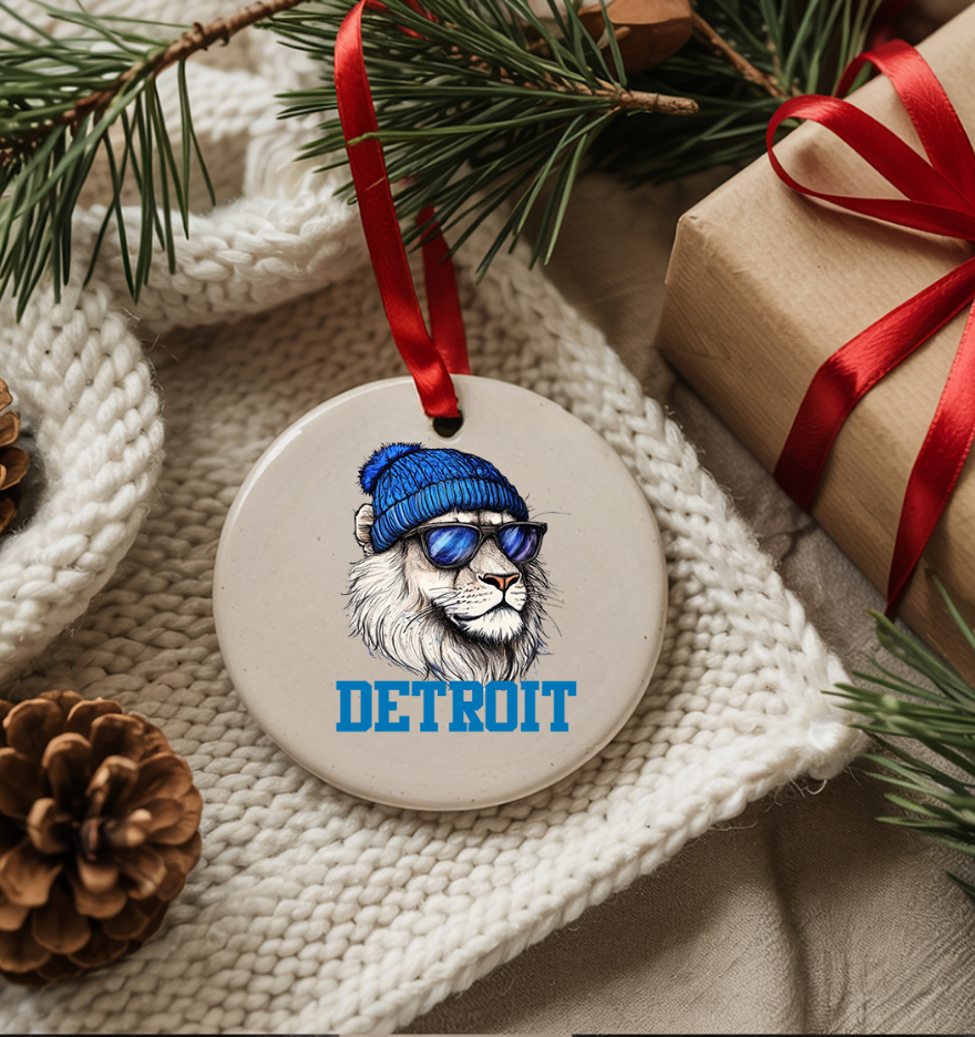 Lions Cartoon Beanie - Holiday Ornament