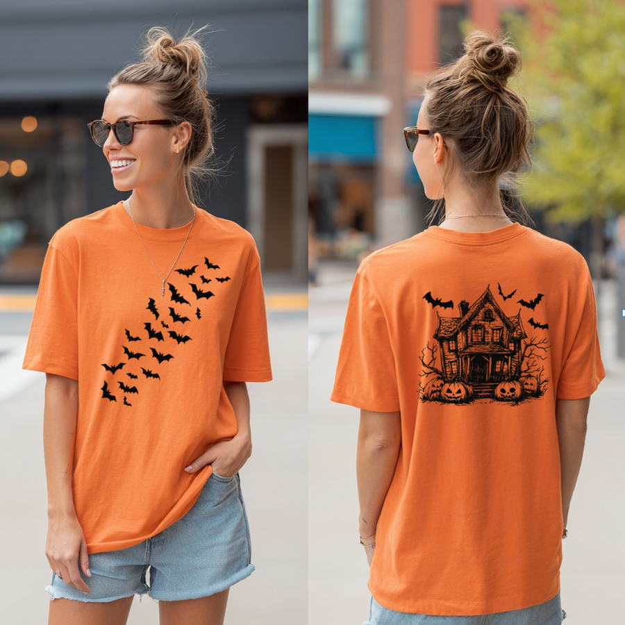 Vintage Halloween Unisex T-shirt - Front and Back