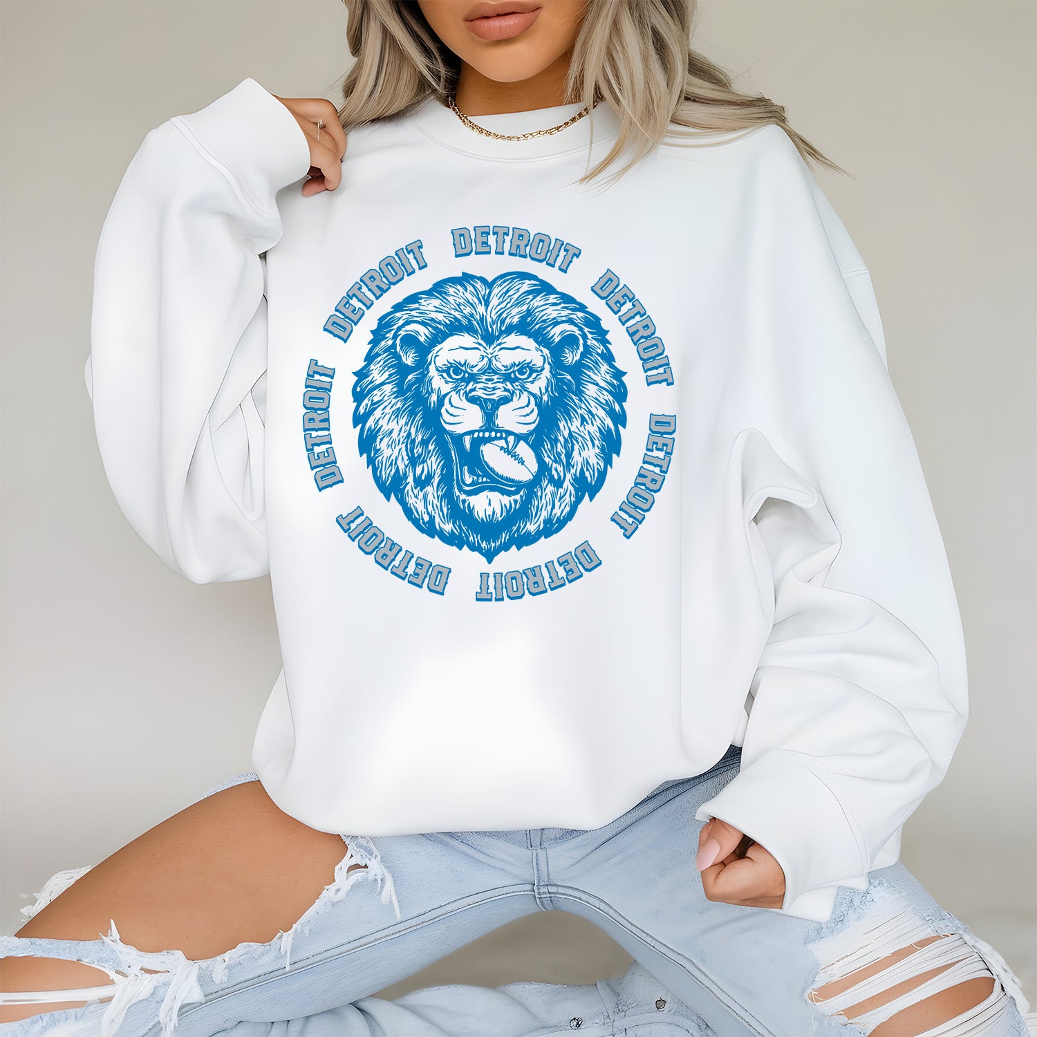 Vintage Detroit Football Circle Unisex Sweatshirt