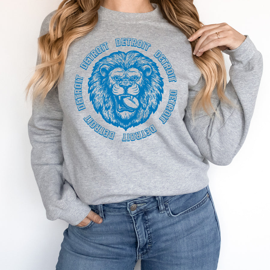 Vintage Detroit Football Circle Unisex Sweatshirt