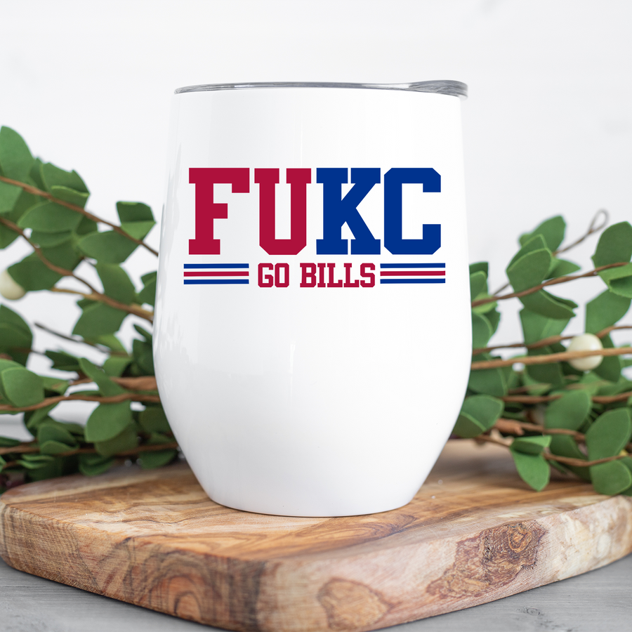 FuKC Go Bills Wine Tumbler