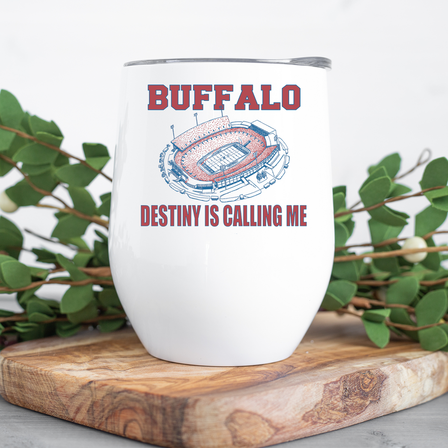 Destiny is Calling Me Buffalo Stadium Wine Tumbler