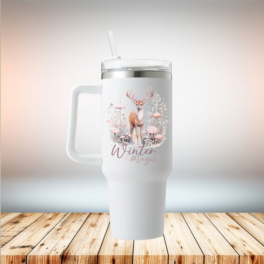Winter Magic Deer 40oz Travel Mug