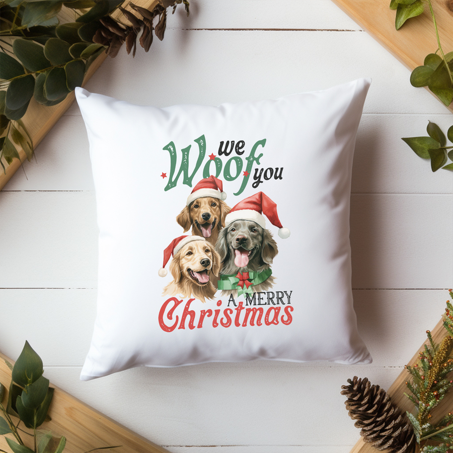 Woof You Merry Christmas Pillow Case