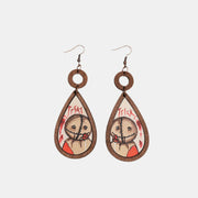 Wooden Teardrop Shape Earrings