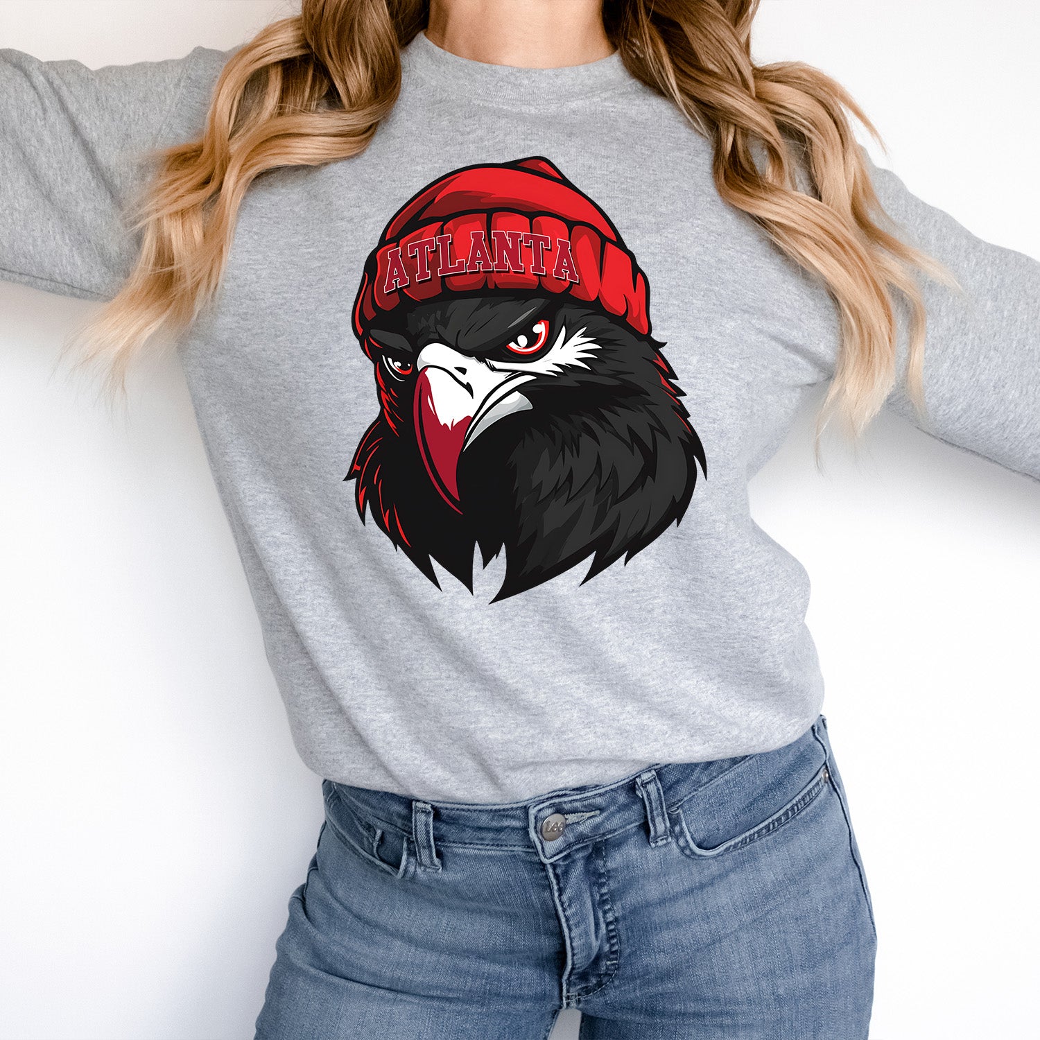 Atlanta Beanie Falcon Vintage Cartoon Unisex Sweatshirt