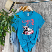 Highland Cow Summer Vibes Unisex T-Shirt
