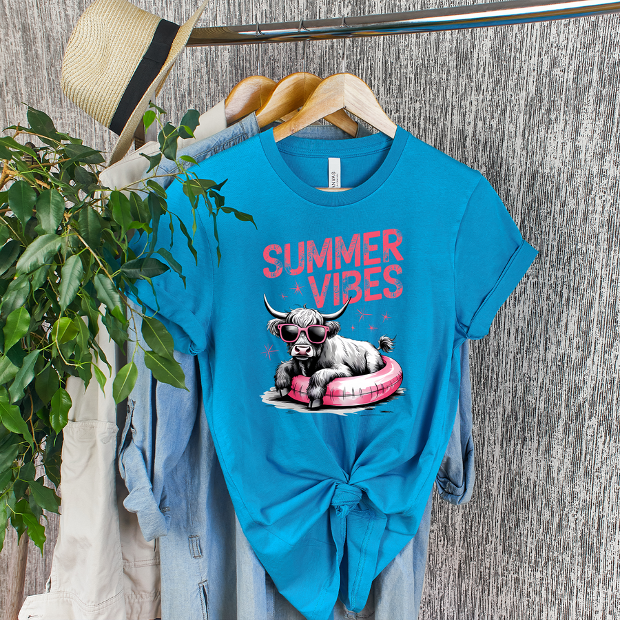 Highland Cow Summer Vibes Unisex T-Shirt