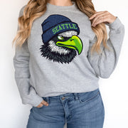Seattle Beanie Vintage Cartoon Unisex Sweatshirt