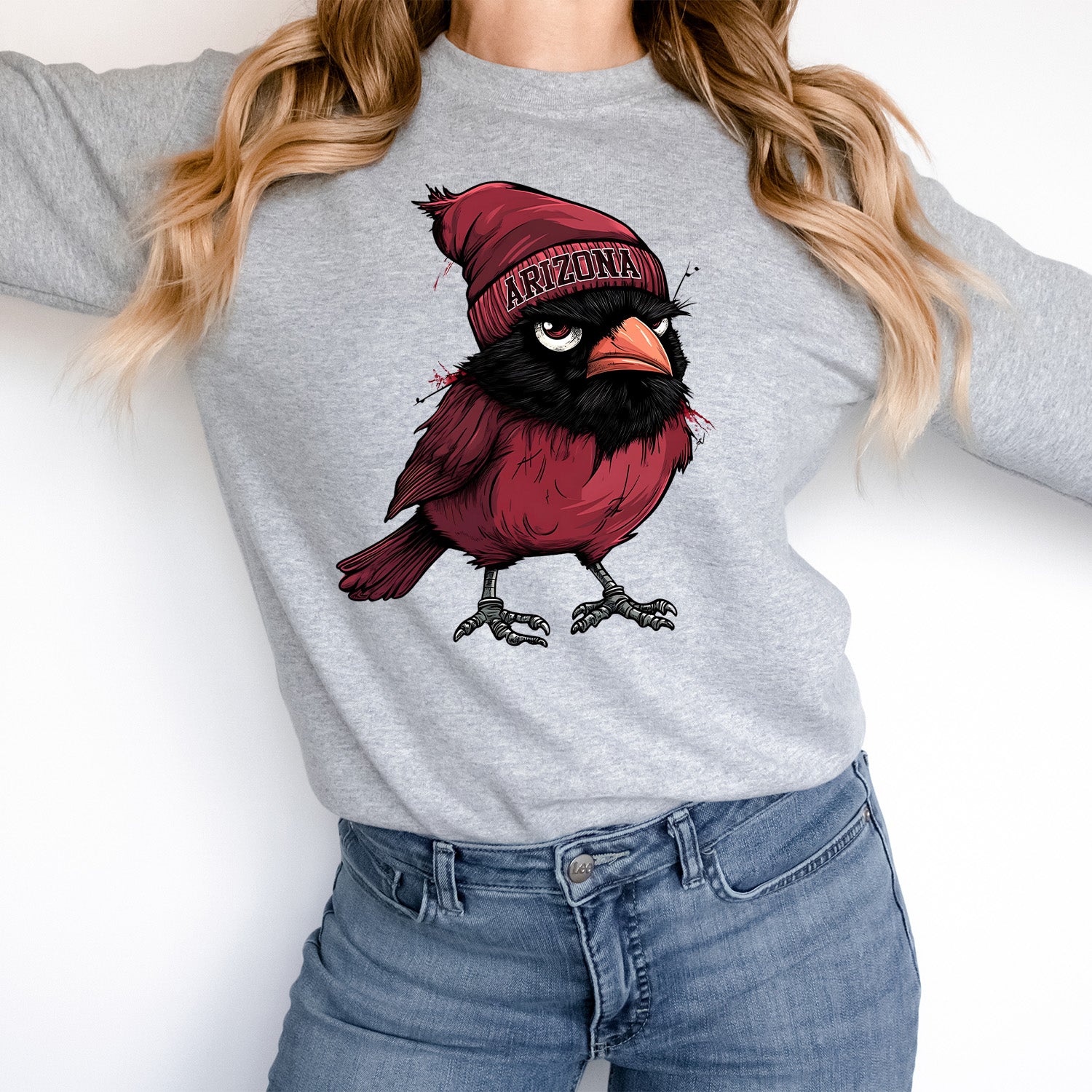 Arizona Beanie Cardinal Vintage Cartoon Unisex Sweatshirt
