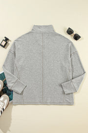 Collared Neck Long Sleeve Sweatshirt