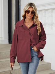 Button Up Long Sleeve Shirt with Breast Pockets