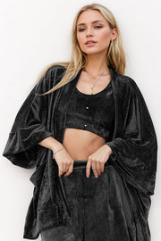 Basic Bae Buttery-Soft Bra, Open Front Cardigan and Shorts Set