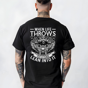 Lean Into It Biker - Back Print - Unisex T-shirt