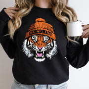 Cincinnati Beanie Tiger Vintage Cartoon Unisex Sweatshirt