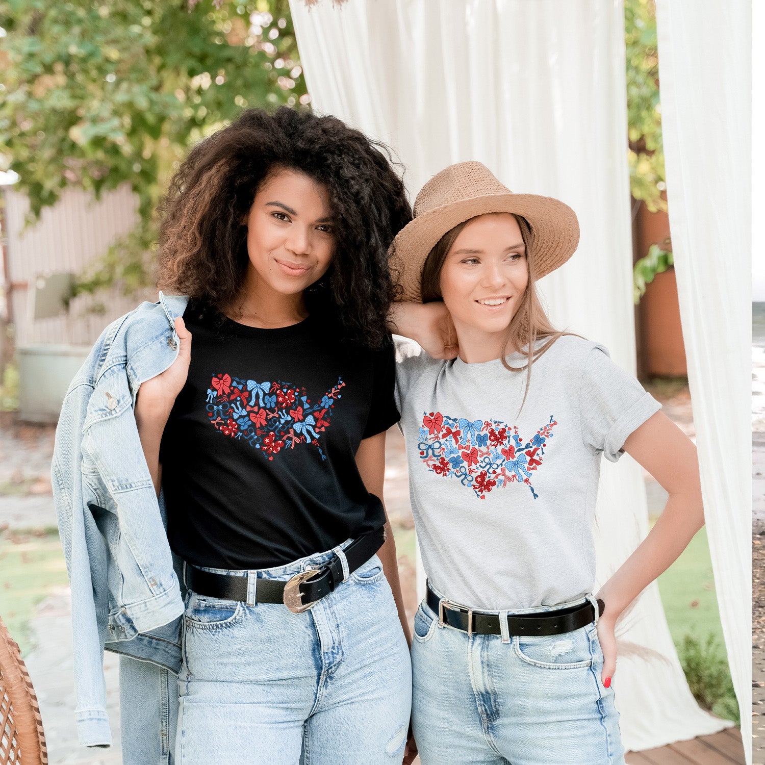 Coquette Bow America Unisex T-Shirt