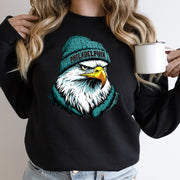 Philadelphia Beanie Eagle Vintage Cartoon Unisex Sweatshirt