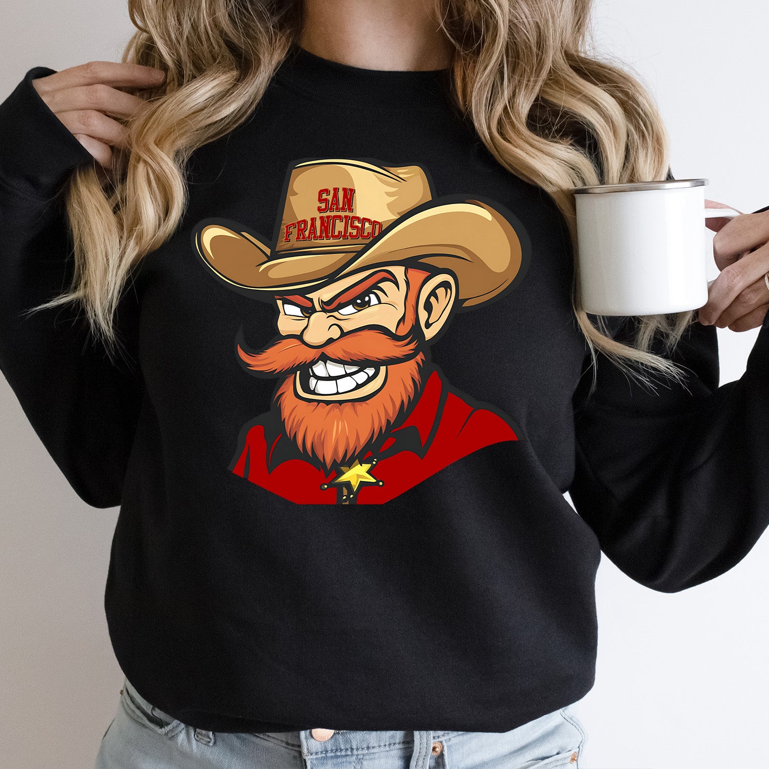 San Francisco Vintage Cowboy Cartoon Unisex Sweatshirt