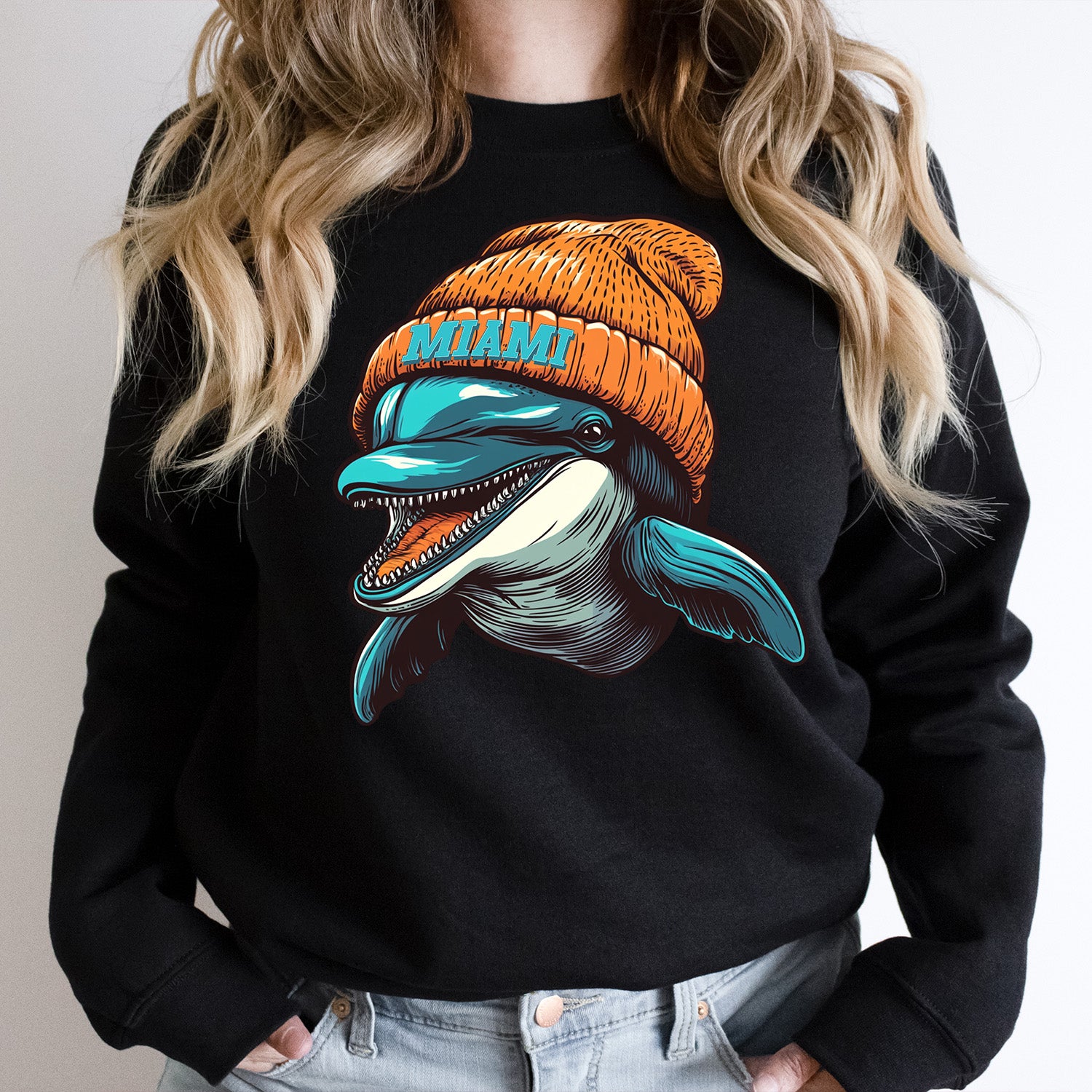 Miami Beanie Vintage Cartoon Unisex Sweatshirt