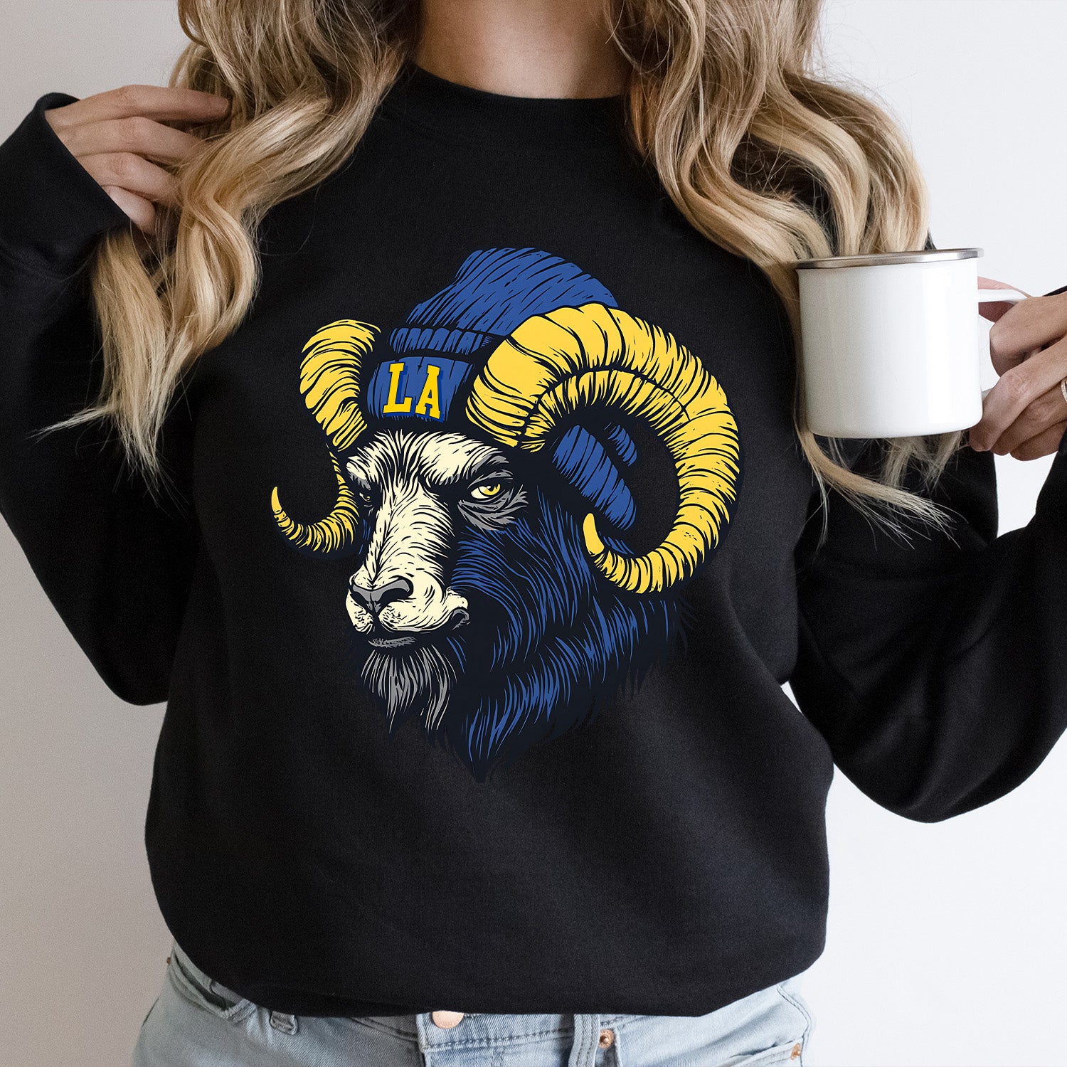 LA Beanie Ram Vintage Cartoon Unisex Sweatshirt