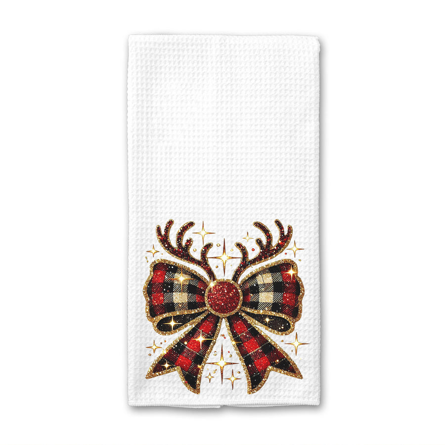 Reindeer Bow Kitchen Towel