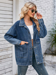 Button Up Long Sleeve Denim Jacket