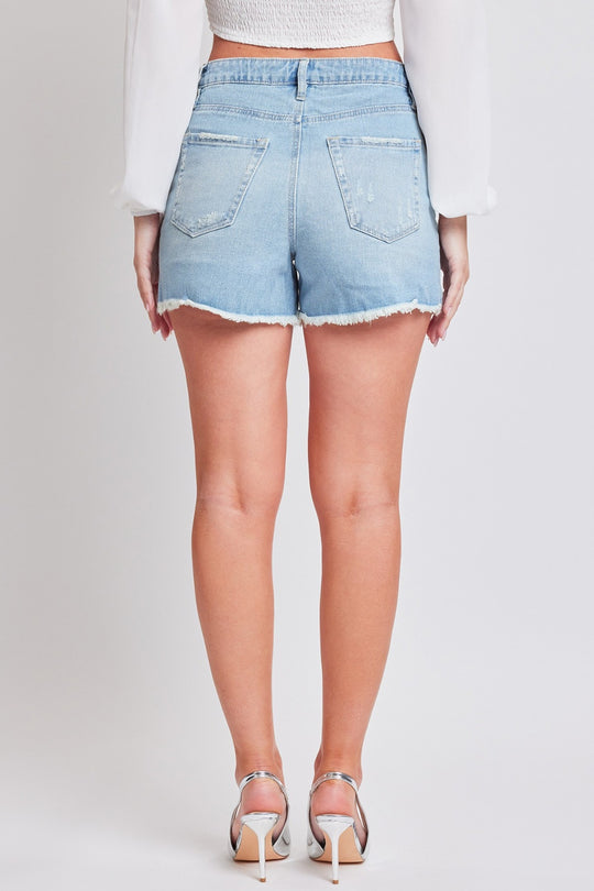 YMI Jeanswear Distressed Frayed Hem Denim Shorts