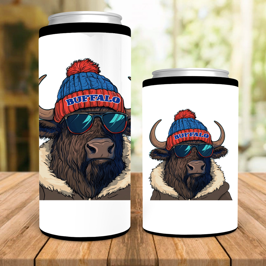 Buffalo In a Beanie Can Cooler