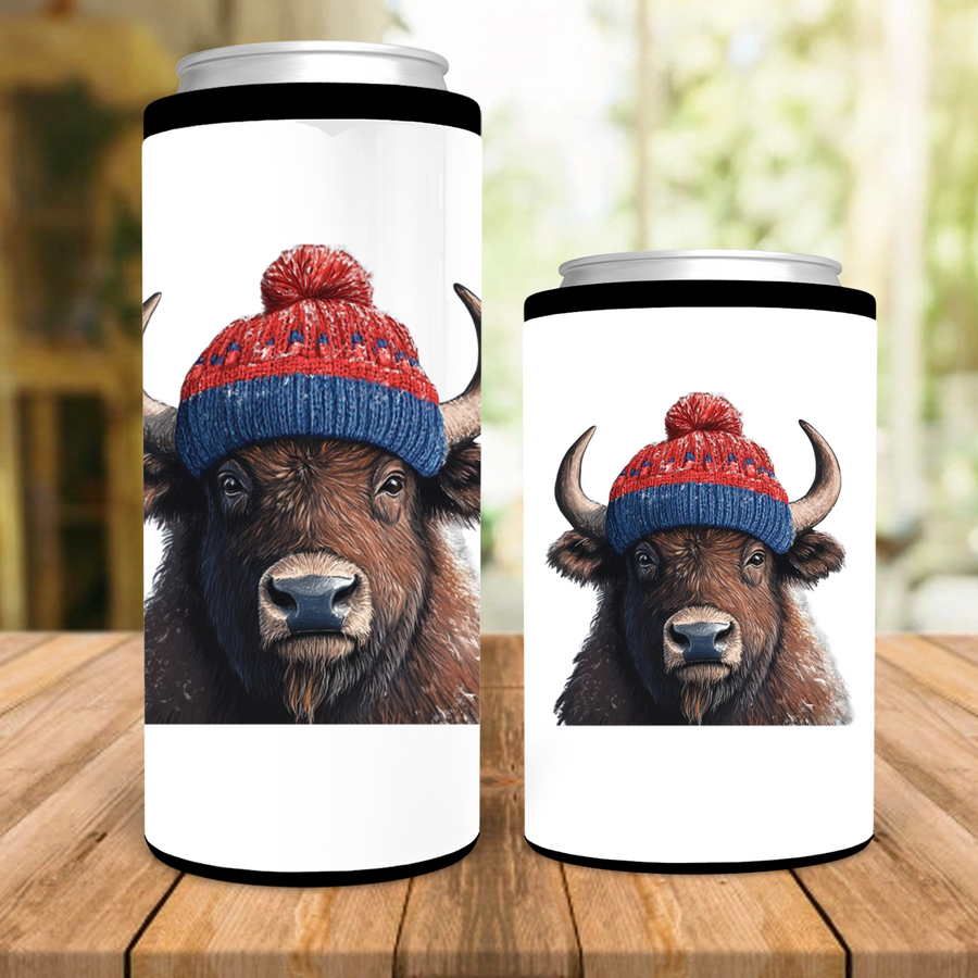 Winter Buffalo Can Cooler