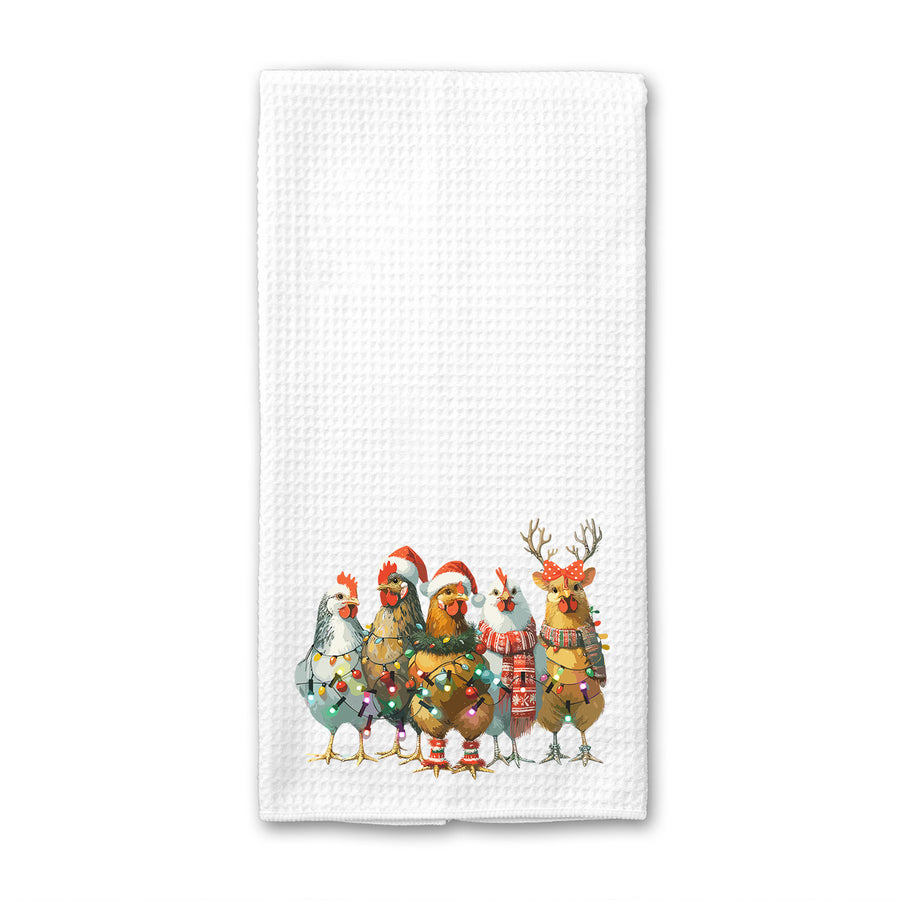 Christmas Chickens Kitchen Towel