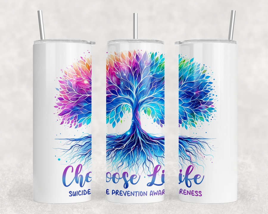 Choose Life Suicide Prevention 20oz Skinny Tumbler