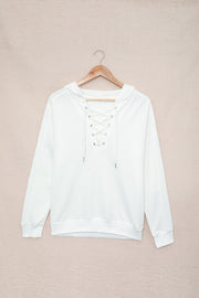 Lace Up Long Sleeve Hoodie