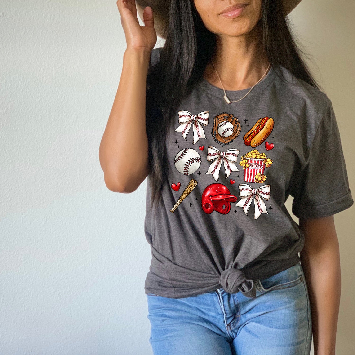 Baseball Coquette Bows Unisex T-Shirt