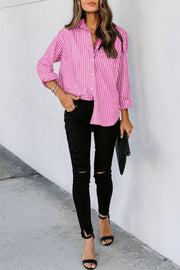 Striped Button Up Long Sleeve Shirt