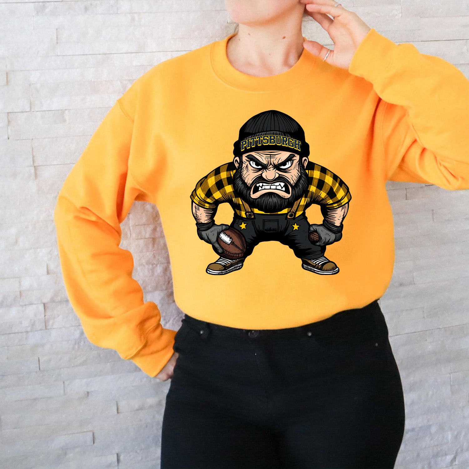 Pittsburgh Beanie Vintage Cartoon Unisex Sweatshirt