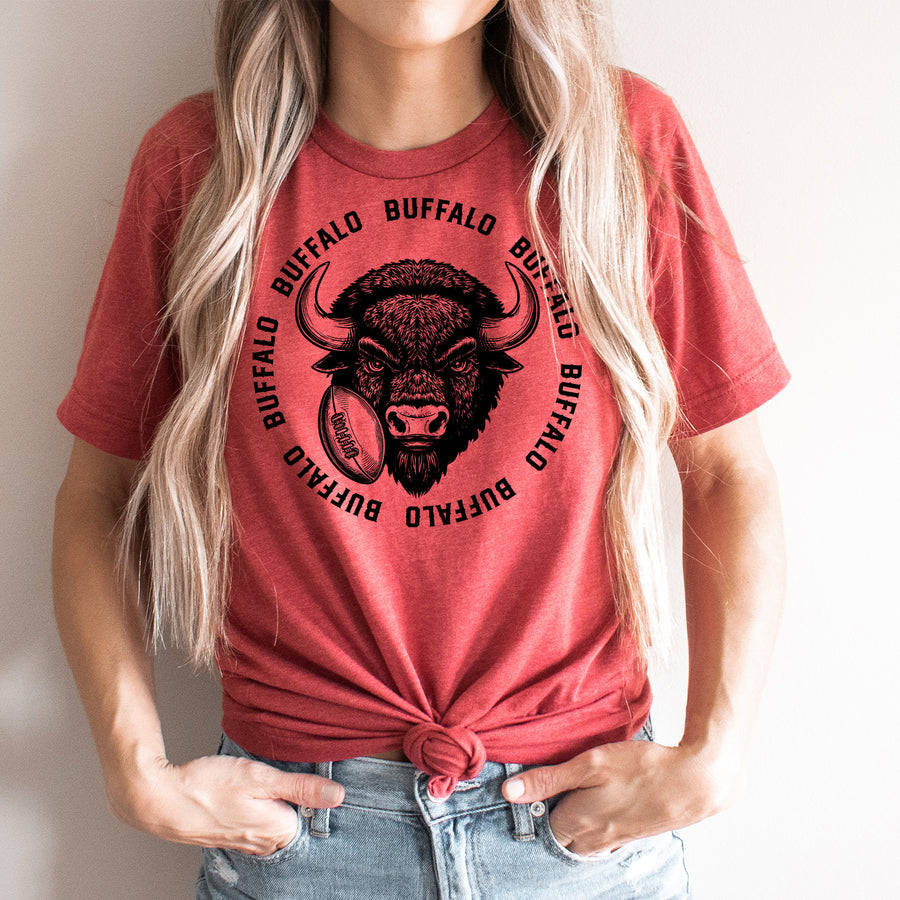 Vintage Buffalo Football Circle Unisex T-shirt