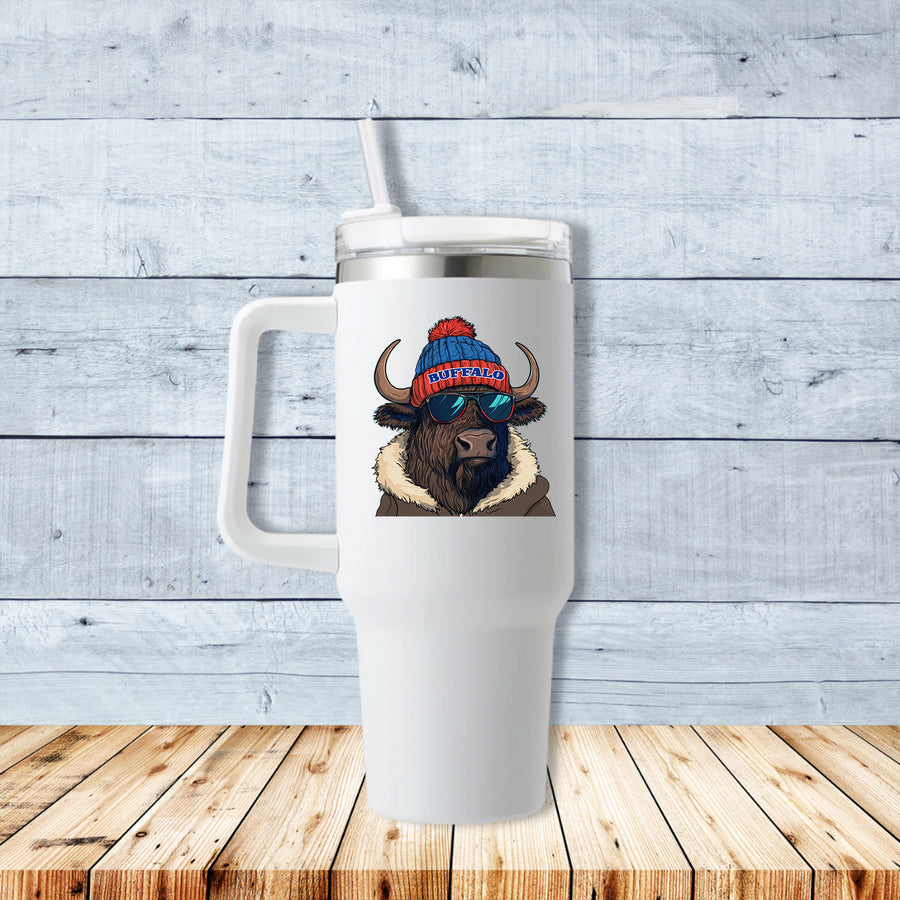 Buffalo In a Beanie 40oz Travel Mug