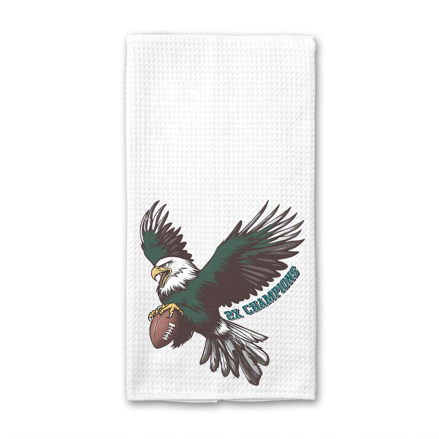 Eagles 2X Champions Waffle Weave Towel