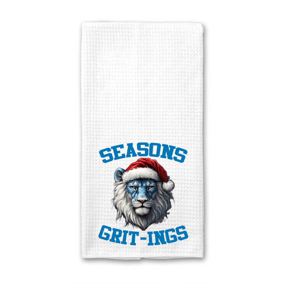 Seasons Grit-ings Lion Waffle Weave Towel