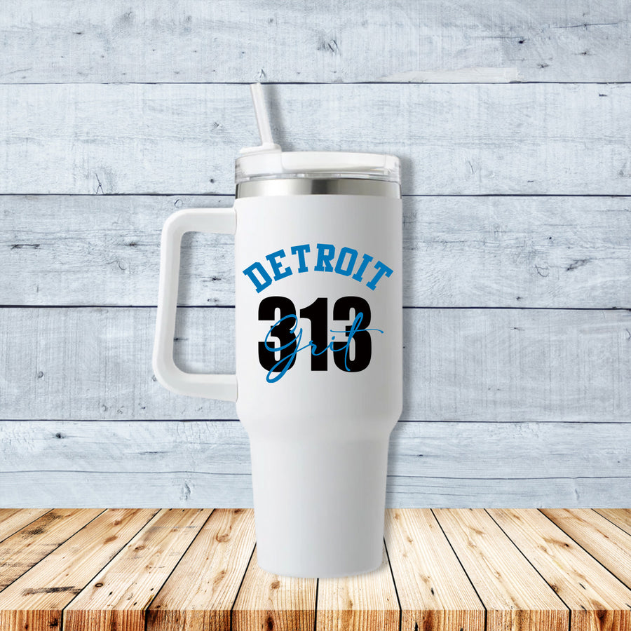 Detroit Grit 313 40oz Travel Mug