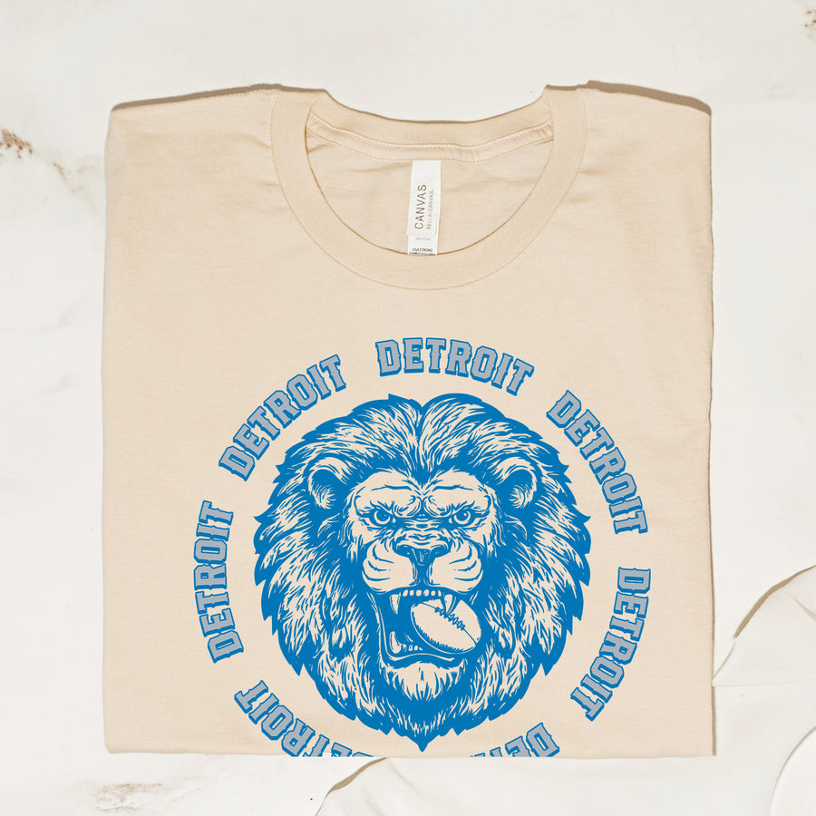 Vintage Detroit Football Circle Unisex T-shirt