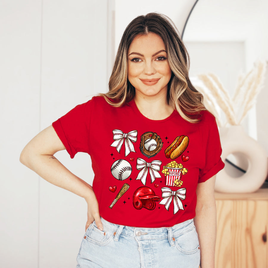 Baseball Coquette Bows Unisex T-Shirt