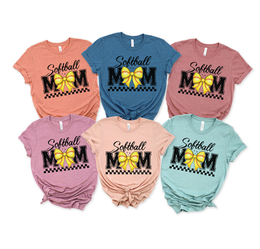 Softball Mom Coquette Bow Unisex T-shirt