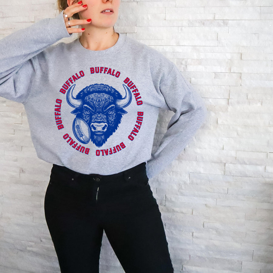 Vintage Buffalo Football Circle Unisex Sweatshirt